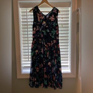 Talbots Summer Navy Floral Dress